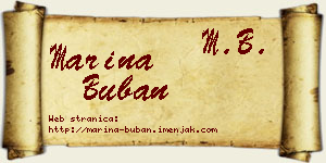 Marina Buban vizit kartica